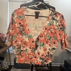 Torrid Cheeta/Rose Print Cardigan